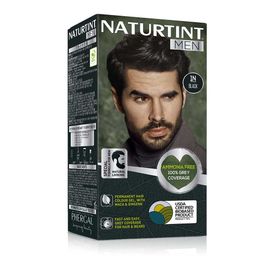 NATURTINT Permanent Hair Color For Men (1N Black) Ammonia-Free USDA Vegan Dye 10-Min Quick Gray Coverage for Hair & Beard